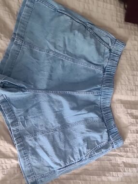 Madewell Light Blue Elastic Waist Denim Shorts